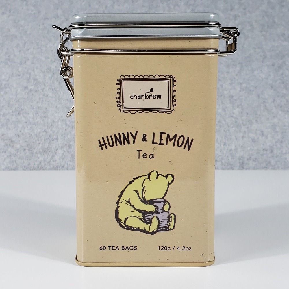 Charbrew Winnie The Pooh Hunny & Lemon Tea‎ Tin 60 Tea Bags Collectible NWT